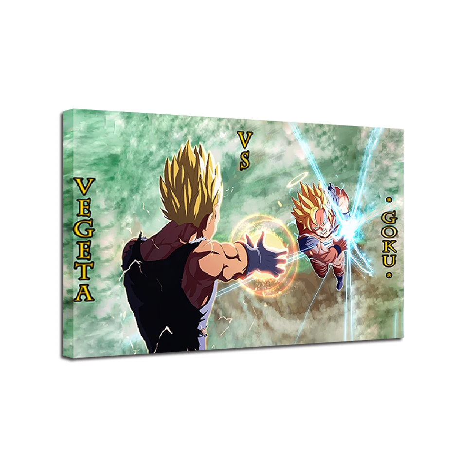 Холст настенные картины 1 шт/шт аниме Вегета VS Goku картина домашний декор HD Печать