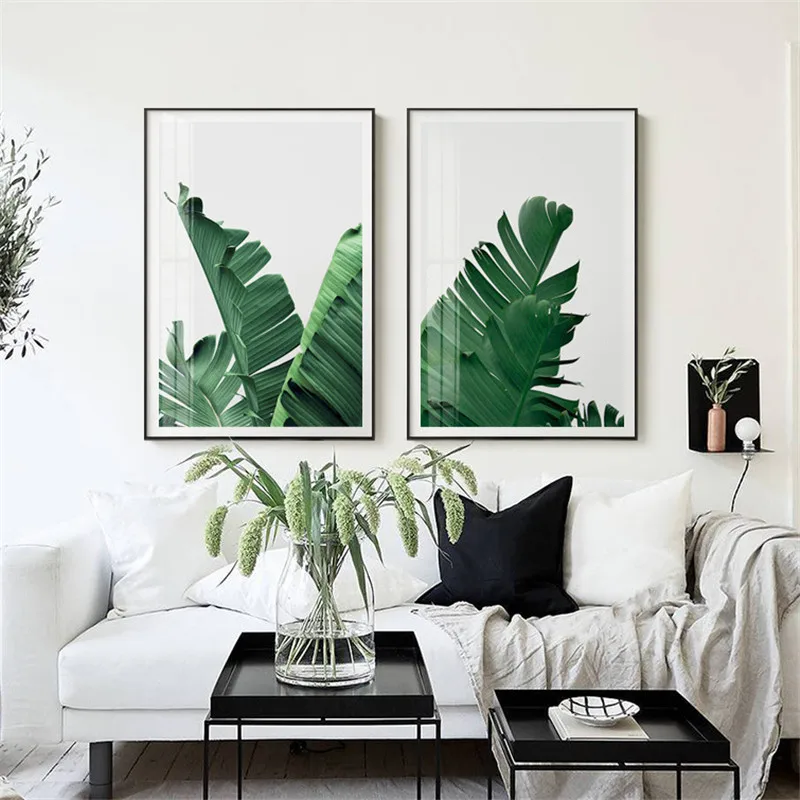 Tropical Plants Canvas Painting Wall Art Print Green Leaves Pictures For Living Room decoracion Nordic Posters Frameless | Дом и сад