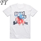 Футболка мужская с коротким рукавом, круглым вырезом и принтом Grand Theft Auto GTA