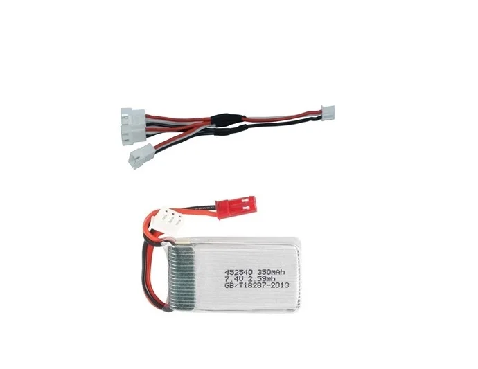 Светло-желтый 7,4 v 350mah 35C Lipo батарея для MJX X401H X402 JXD 515 515W 515V батарея и зарядное устройство RC Mini FPV Дрон Квадрокоптер вертолеты - Цвет: Светло-желтый
