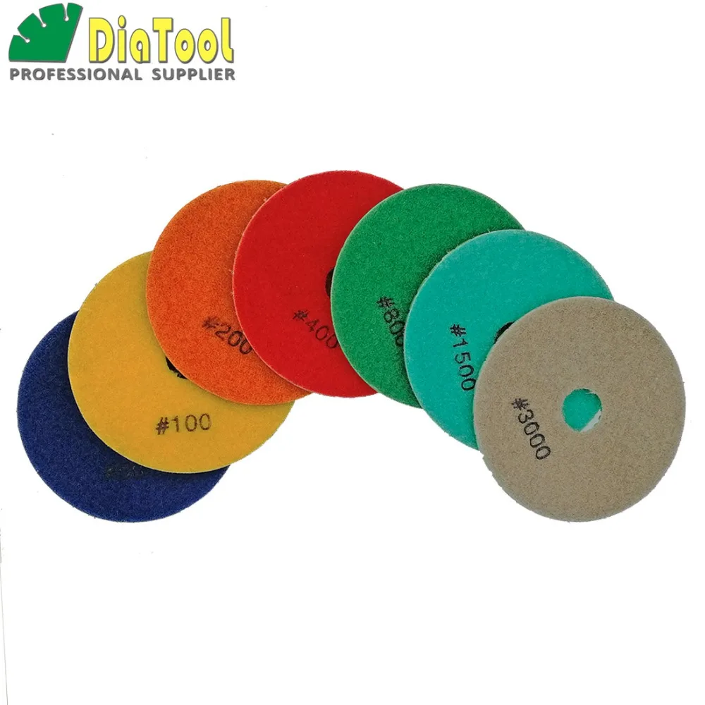 Diatool 8 шт./компл. 4 &quotПрофессиональный алмазные гибкие мокрый Полировальные