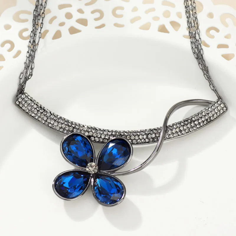 Neoglory Auden Rhinestone Chain Necklaces Pendants for Women Fashion Flower Jewelry 2020 New Brand JS3 Flo-b QC4 | Украшения и