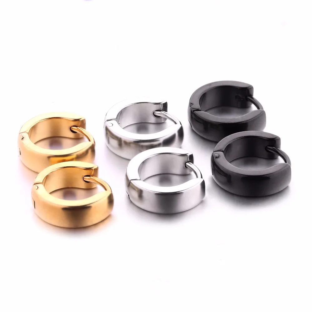 Серьги-кольца унисекс круглые ювелирные украшения в стиле рок для мужчин и