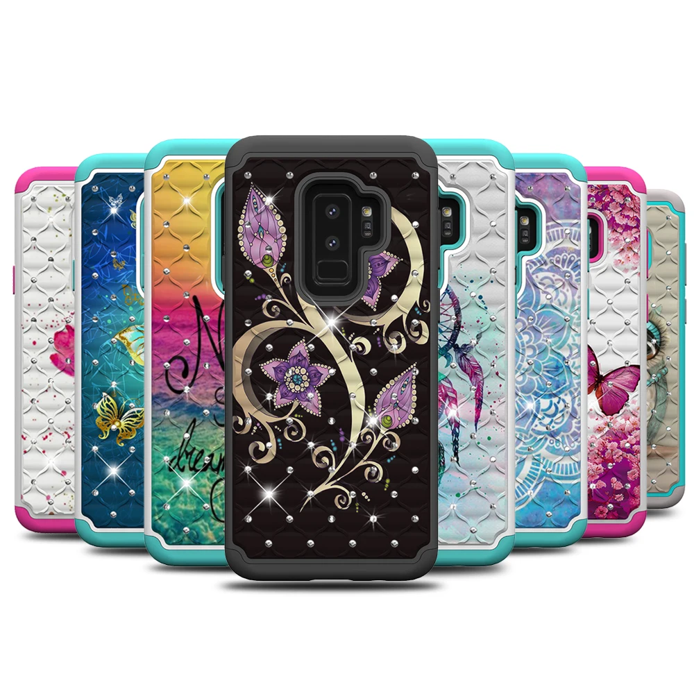Сверхмощный чехол для Samsung Galaxy S8 S9 Plus J3 J327 J727 J7 Prime J2 Core Note 9 On7 Bling Butterfly Flower PC