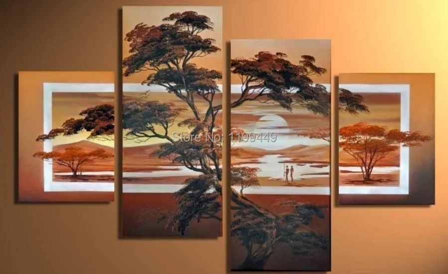 2015 new 100% hand painted canvas painting modern abstract on decorative oil sell( no framed) 4pcs bQB303 | Дом и сад