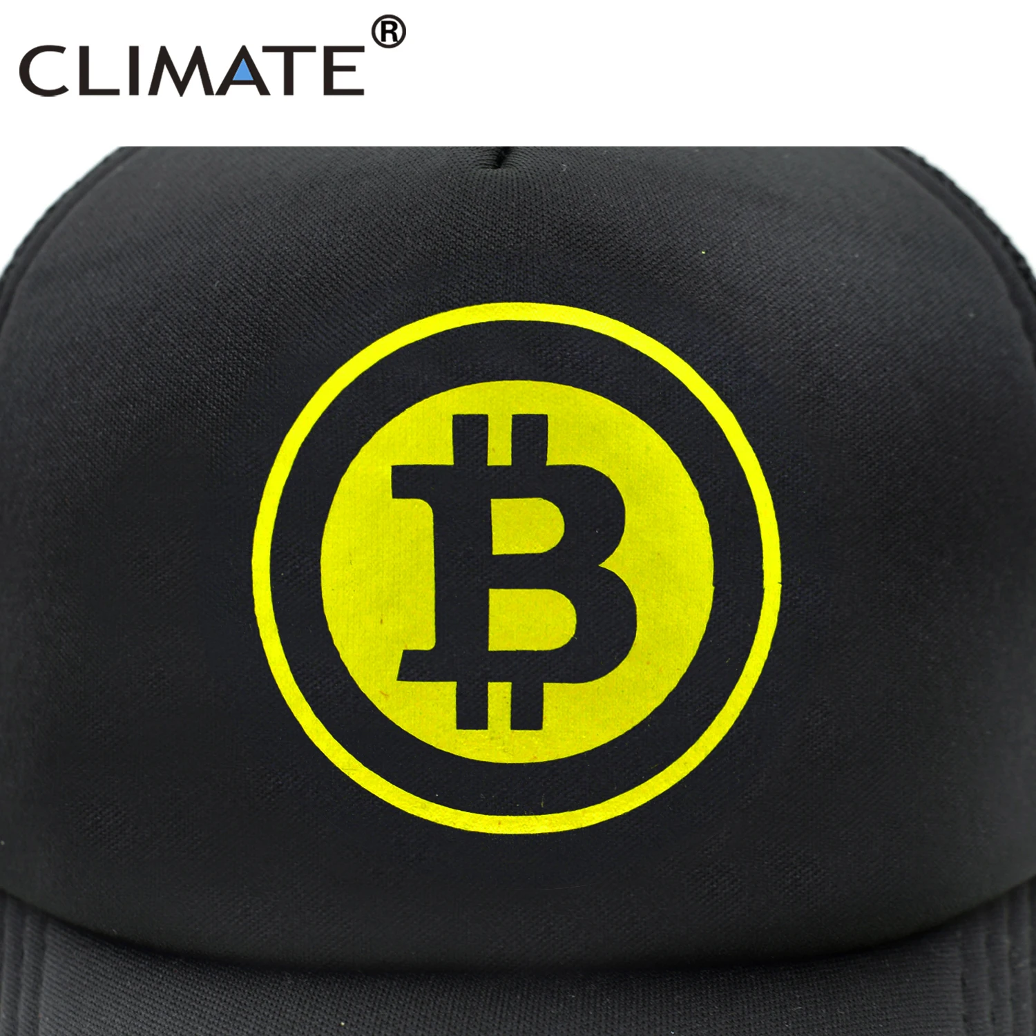 Климат Нью Для мужчин женщин Кепка Дальнобойщика шляпа BitCoin Бит монета добыча
