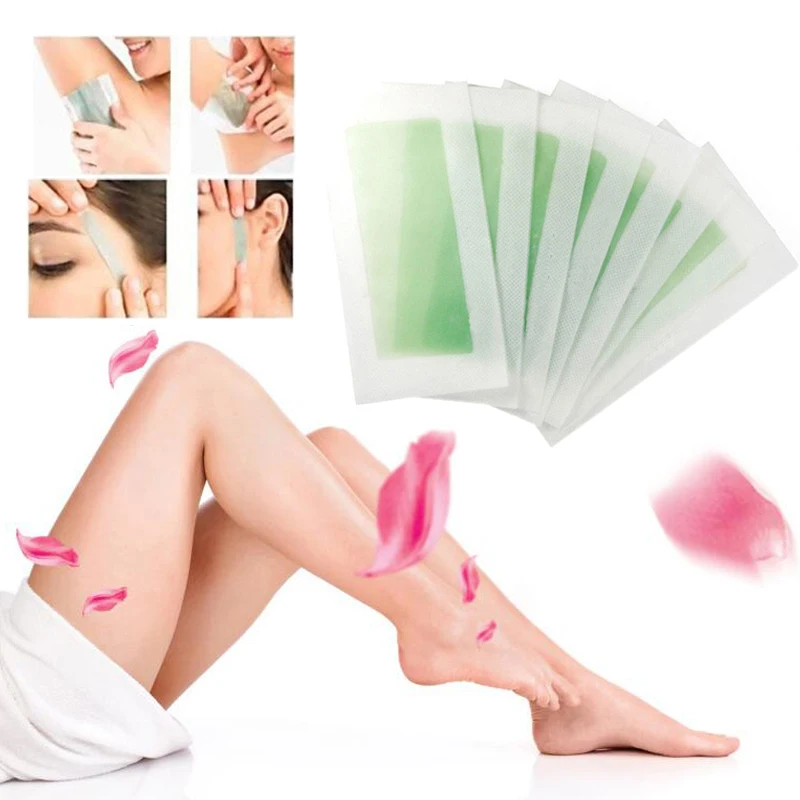 

10Pcs/lot Yellow Face Hair Removal Remover Depilatory Cold Wax Strips Papers Waxing Nonwoven Paper Leg Body Face Epilator Tool