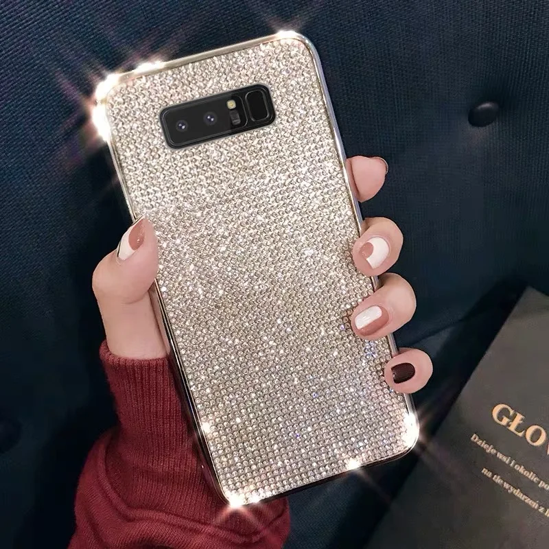 Модный Блестящий чехол со стразами для samsung S10 S10 Plus S10E Etui для samsung S7 S7 edge S8 S9 Plus, мягкий чехол, стразы