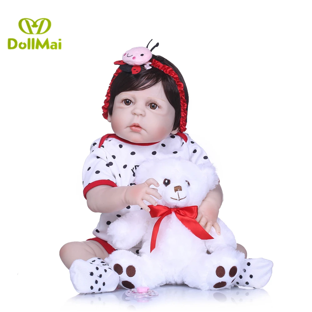 Полный силиконовые куклы для новорожденных и малышей 22 &quot57 см реального babydoll