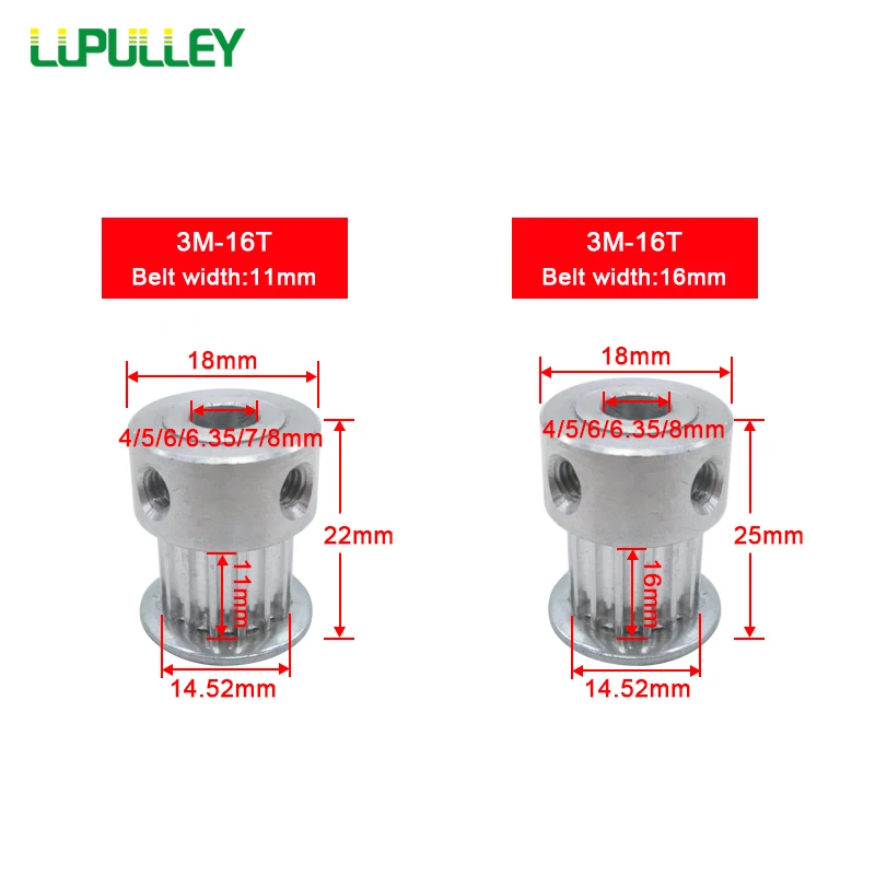 Зубчатый шкив LUPULLEY HTD 3M 16 т зубьев 3 мм отверстие 4/5/6/6/8 11/16 Ширина ремня для ГРМ м на