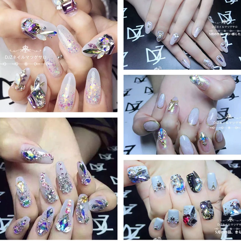 1Pack=5 PCS 3D Nail Art Alloy Jewelry Glitter Rhinestones Acrylic Manicure Diamond Decoration DIY Beauty Tools | Красота и здоровье