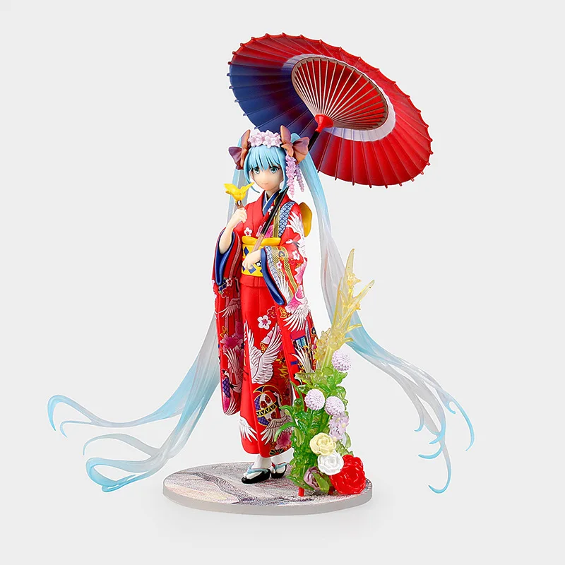 Аниме Рисунок 20 см Hatsune Miku кимоно косплей 1/8 Масштаб Окрашенные ПВХ фигурку Модель