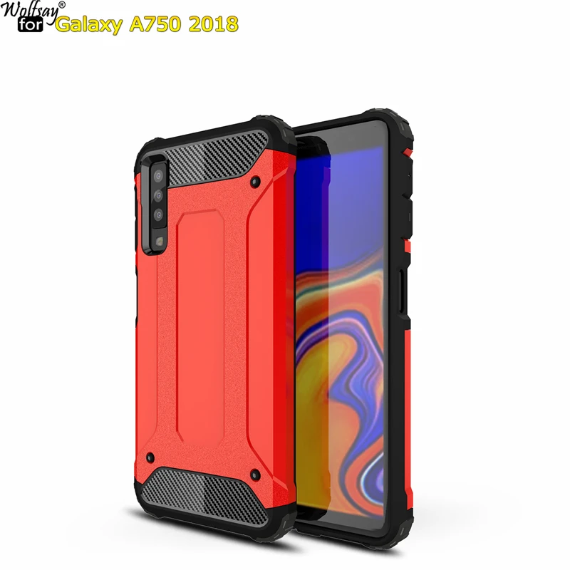 Чехол Wolfsay для Samsung Galaxy A7 2018 гибридный прочный защитный чехол из ТПУ и ПК A750 Funda |