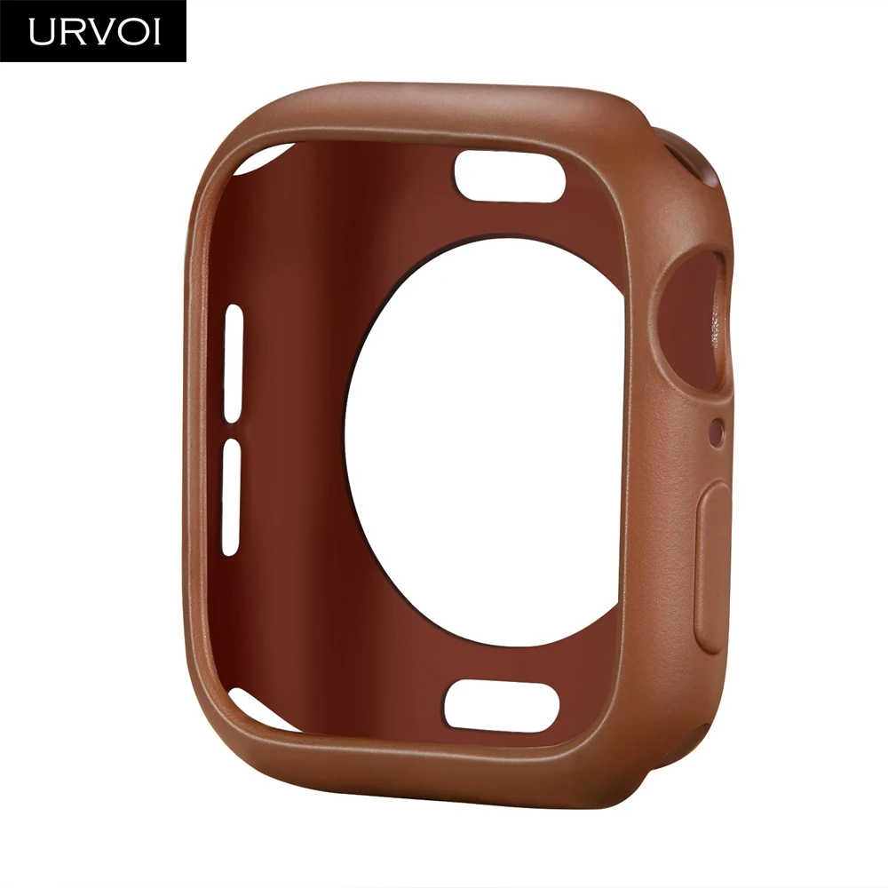 Brown URVOI чехол для apple watch series 5 4 3 2 1 чехол для iwatch бампер TPU протектор 38 42 40 44 мм ультра-тонкая рамка Крышка - Цвет: Brown