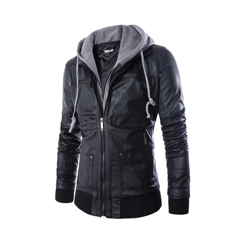 PY31 Black HEROBIKER мотоциклетная куртка из искусственной кожи Мужская винтажная Ретро мото искусственная Панк кожаные куртки одежда для мотоцикла пальто приталенный Размер - Цвет: PY31 Black
