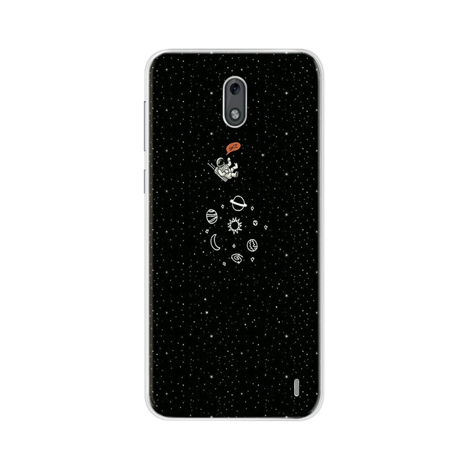 Темно-серый Мягкий чехол для телефона Nokia 2 прозрачный силикон ТПЭ бампер для Nokia 2 задняя крышка Nokia2 TA-1029 TA-1035 милые чехлы с принтом - Цвет: Темно-серый