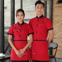 waiters work clothes summer short sleeve waiter uniforms hotel catering fast food coffee shop workwear western hotel clothes