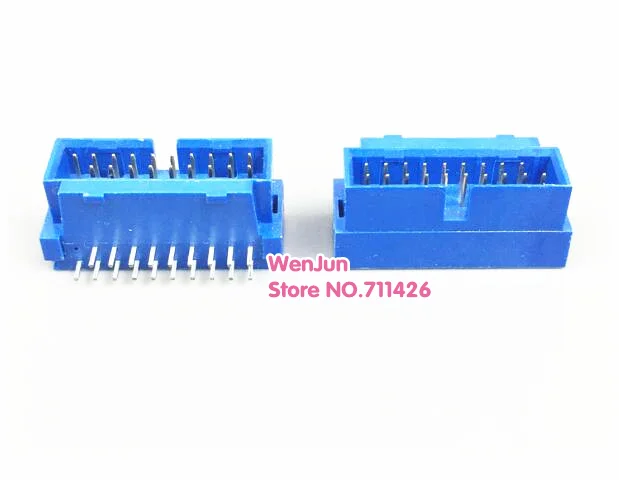 Оптовая продажа! Новый USB 3.0 19p 20p 19pin 20pin штекер 90 градусов материнская плата разъем