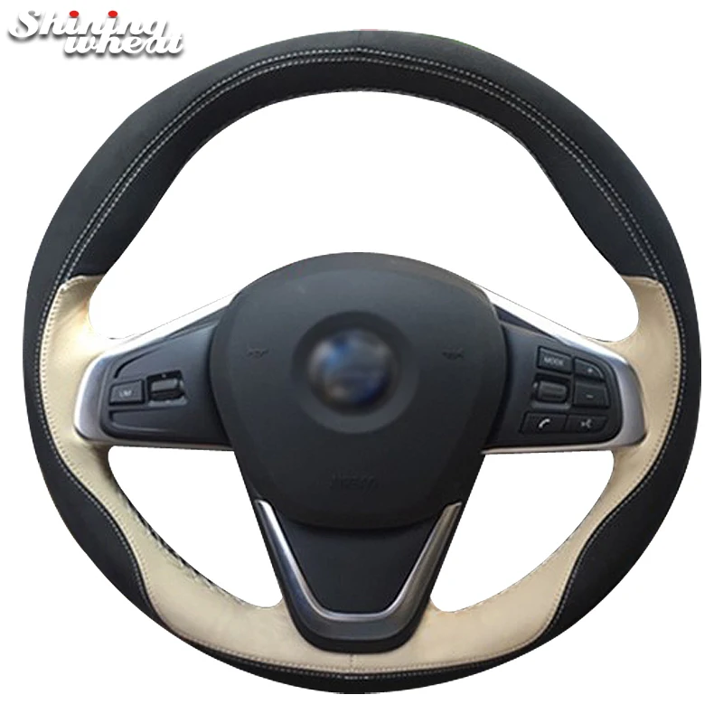 

Hand Sew Black Leather Car Steering Wheel Cover for BMW 220i 218i 225xe