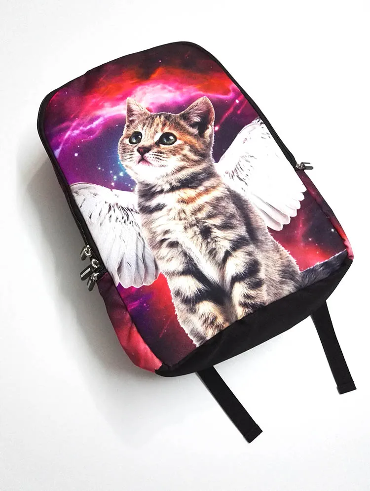 Рюкзак многоцветная Для женщин звезда кошка печать Рюкзаки для подростков Обувь
