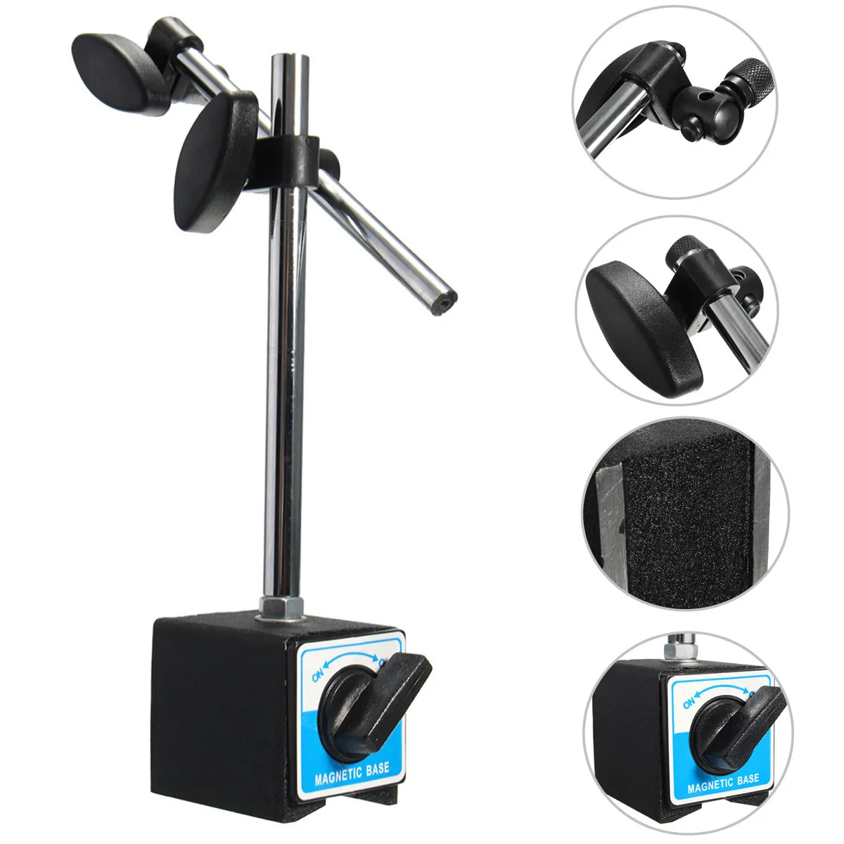 Магнитный базовый держатель с двойным регулируемым полюсом для индикаторов циферблата с удобным переключателем ВКЛ/ВЫКЛ для автомобиля