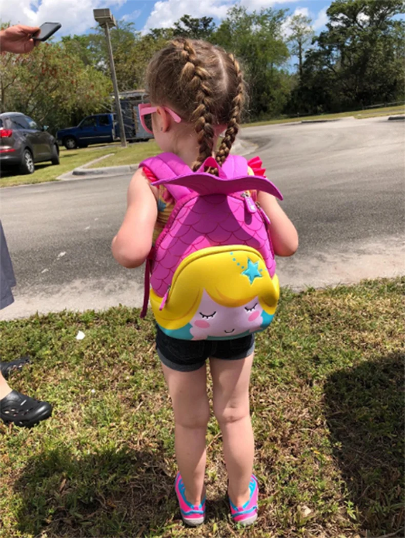 Детский портфель с русалочкой NOHOO, рюкзак с мультяшной картинкой, водонепроницаемый ранец для детсадовцев, школьников, малышей, девочек