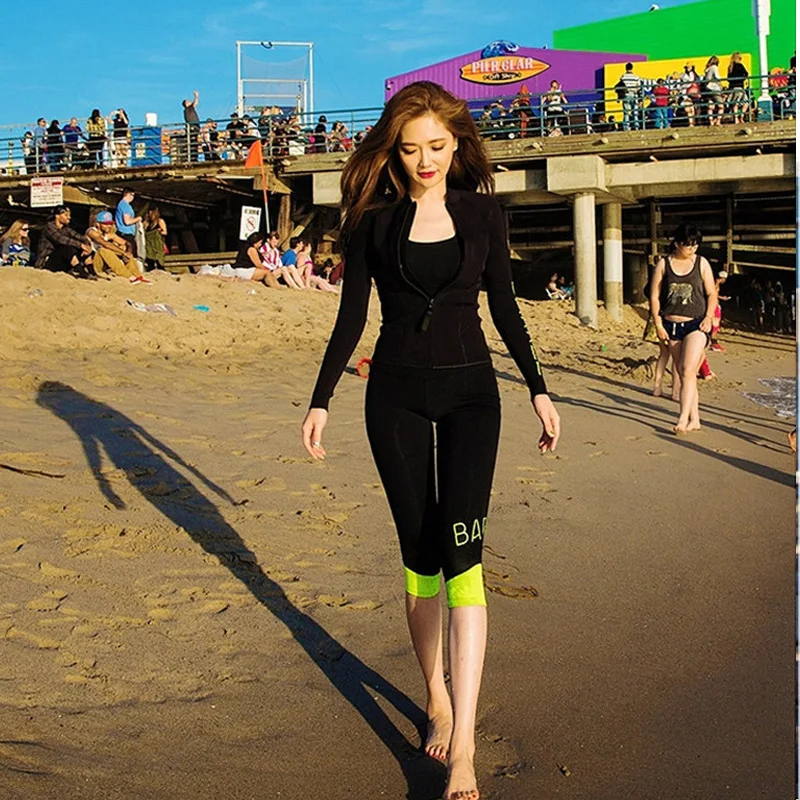 Комплект из 4 предметов высокое качество длинный рукав Рашгард купальник Женский