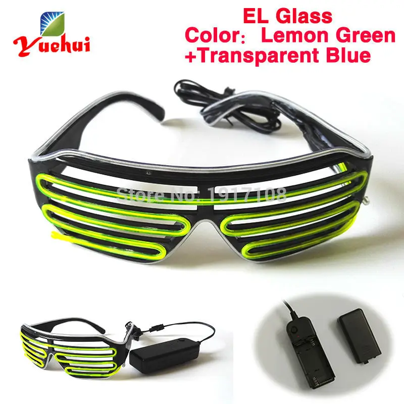 Горячая Распродажа светящиеся двухцветные очки с EL-проводом 17 стилей