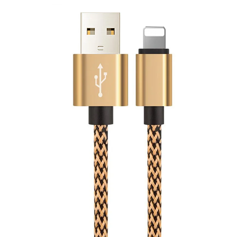Золотой Дата-кабель USB зарядное устройство для iPhone X XR Xs Max 5 6 s 6s 7 8 Plus 5S iPad короткий длинный 20 см 1 м 2 м 3 м провод для быстрого заряда шнур - Цвет: Золотой