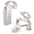 Набор для вырезания печенья KENIAO, Рождественский олень и леденцы, 2 шт., зимний бисквит Фондант, нержавеющая сталь формы для сэндвичей