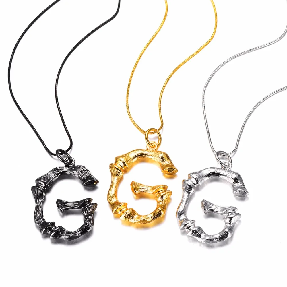 Бамбуковое ожерелье с надписью G цепочка под змеиную кожу ювелирное изделие