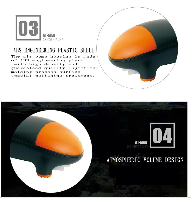 ATMAN кислородный насос аквариум увеличение содержания кислорода супер тихий