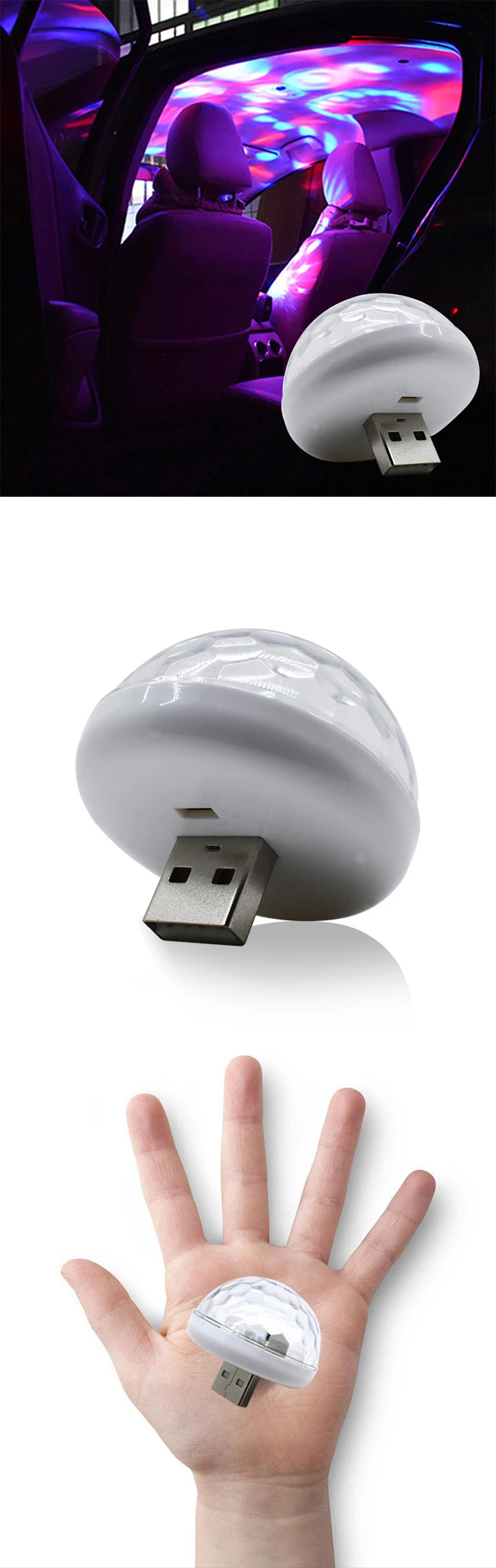 Светодиодный USB автомобильный атмосферный светильник 5 в RGB Мини Романтический 3 Вт праздничный светильник s DJ музыкальная звуковая лампа для USB-C поверхности телефона Наслаждайтесь футболом