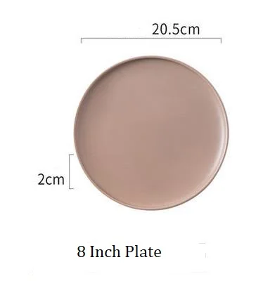 8 Inch Plate NIMITIME японский стиль стейк блюдо керамическое западное еда плоское блюдо нордический отель Черный Белый Большой Круглый Тарелка - Цвет: 8 Inch Plate