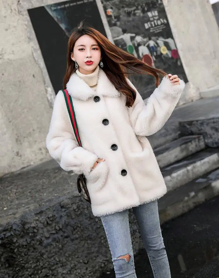 Новинка 2019 осенне зимние женские куртки имитация кашемира пальто женское