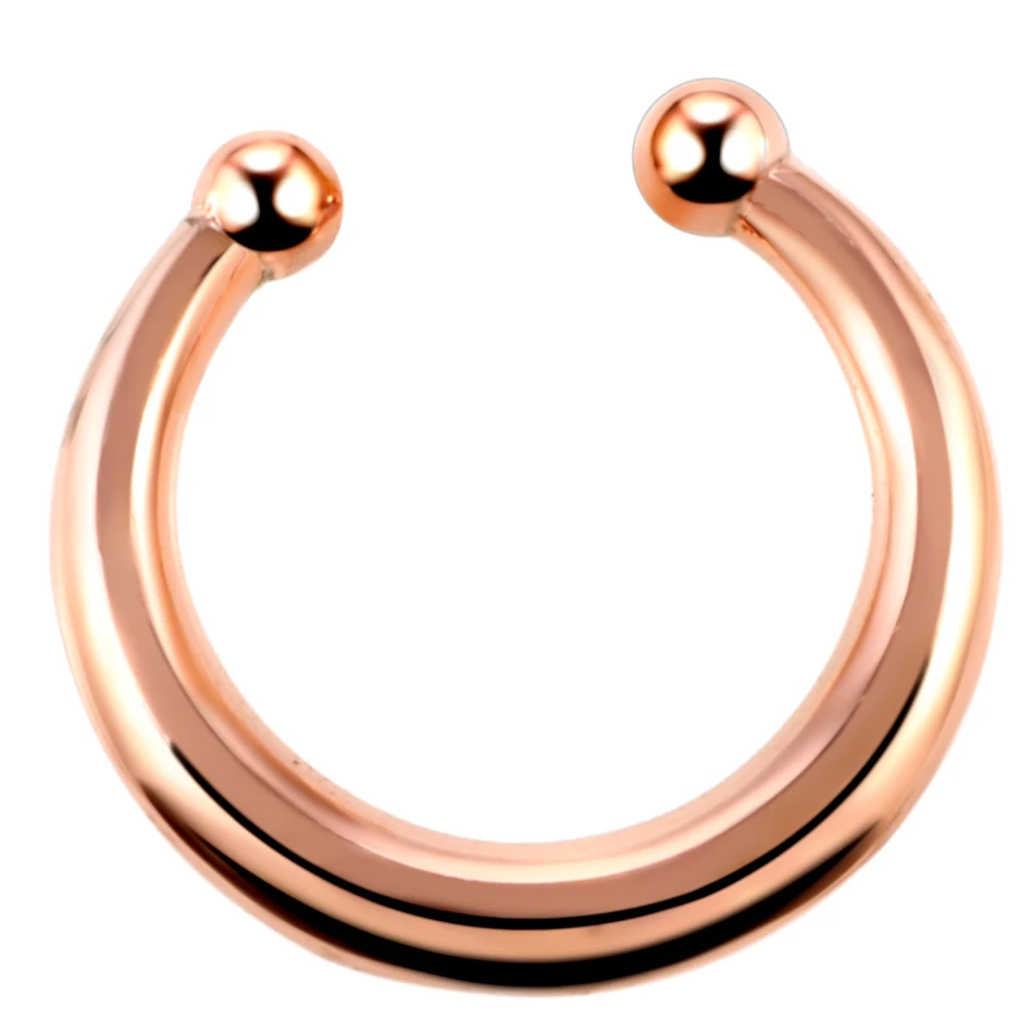 1 шт. медная поддельная перегородка для пирсинга 16 г пирсинг носа розовое золото