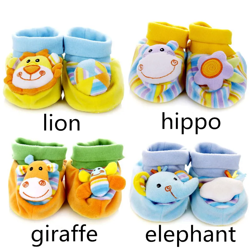 Высокое качество 2 предмета детские погремушки Детские носки с милыми рисунками