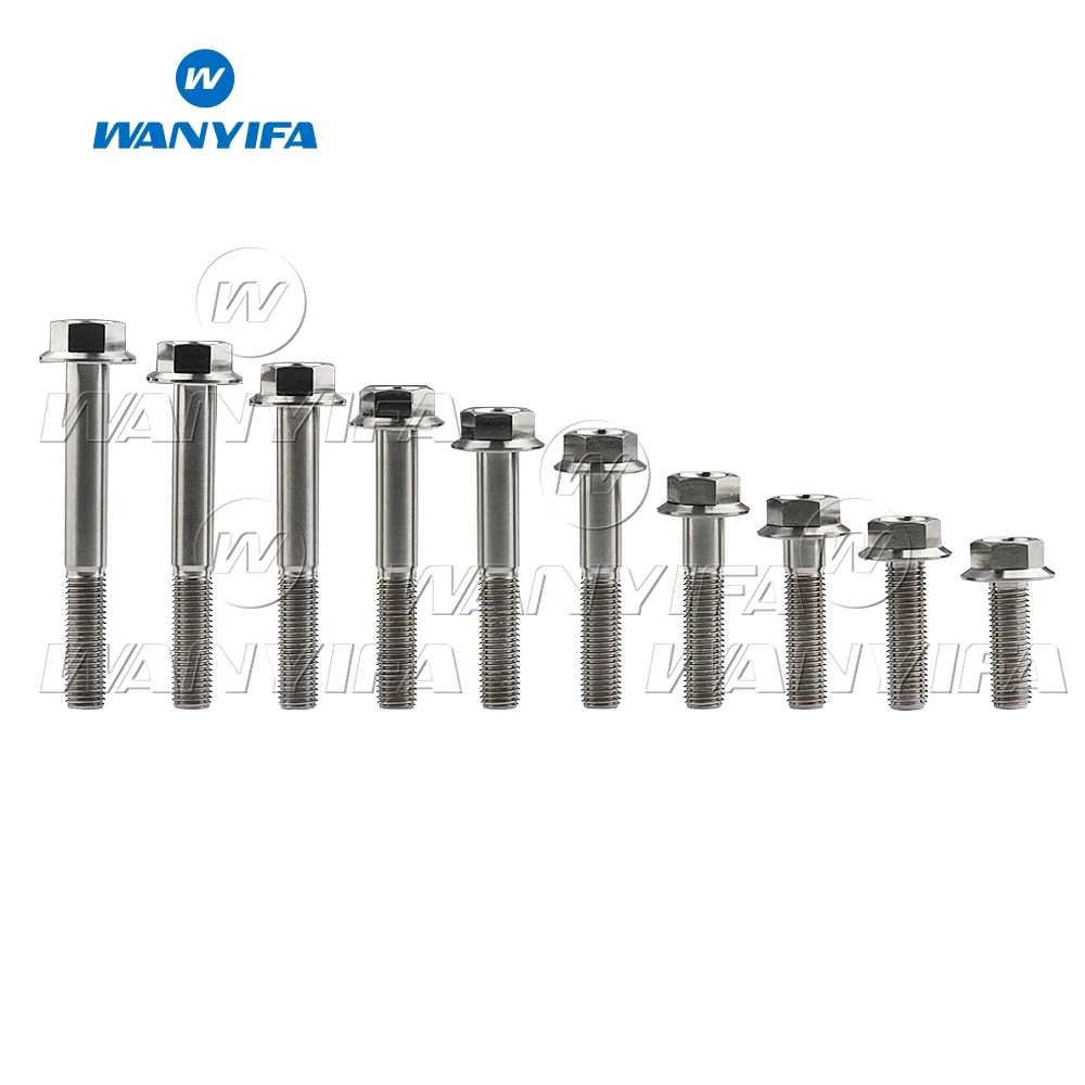 Титановый "Wanyifa" болты M10 x 30 35, 40 45 55 60 65 70 75 80 100 мм Шаг 1,25 болты с шестигранной головкой фланцевой Болт Крепления Винтов