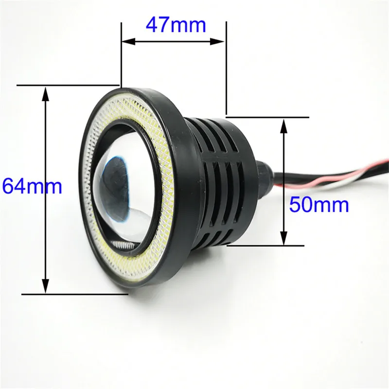64mm (2.5inch) 2 шт Противотуманные фары angel eyes 2," 3,0" 3," 64 мм 76 мм 89 мм 12 В Универсальный COB светодиодный DRL фары дальнего света белый синий розовый желтый зеленый красный - Цвет: 64mm (2.5inch)