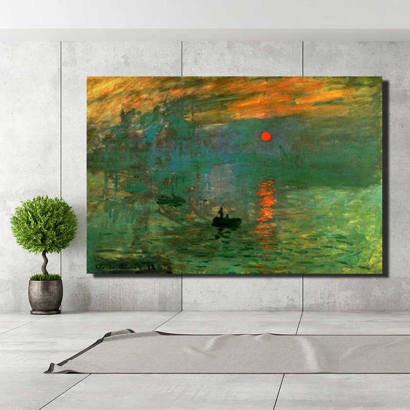 Impression Sunrise Monet известные картины репродукции живопись Плакаты для гостиной стены