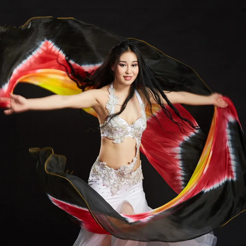 100% шелк танцевальная одежда для выступлений легкая текстурная Вуаль шали