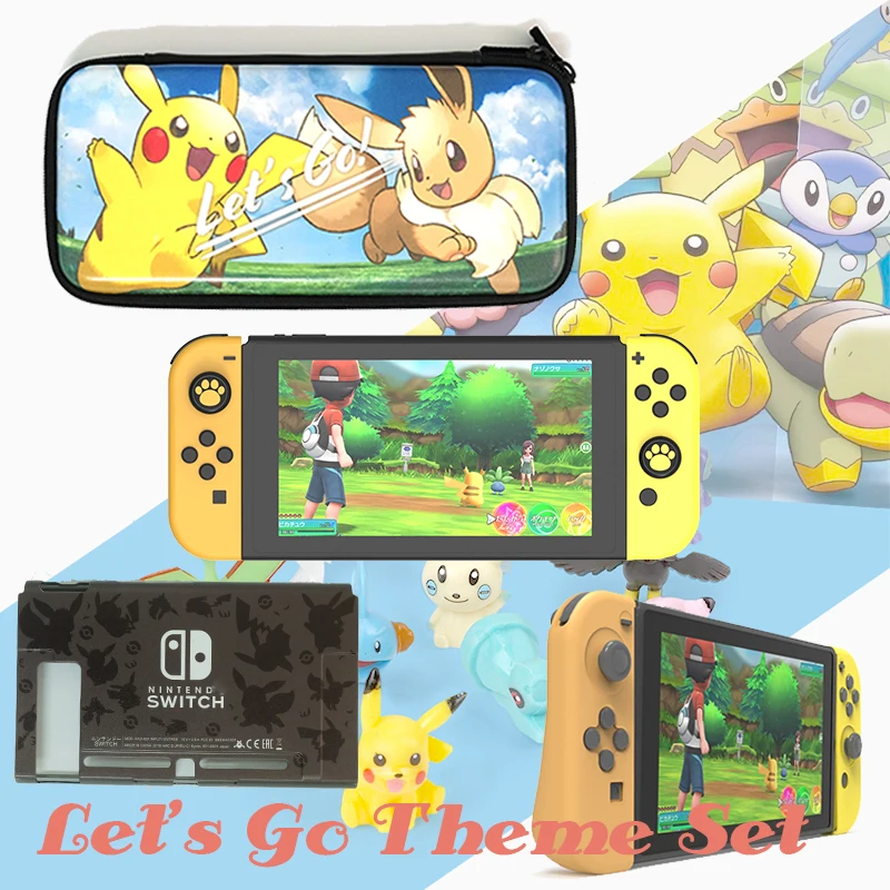 Ограниченная серия, чехол для задней панели консоли Pikachus для nintendo Switch NS Eevee Joy con, силиконовый чехол s Let's Go Eevee, Жесткий Чехол, дорожная сумка