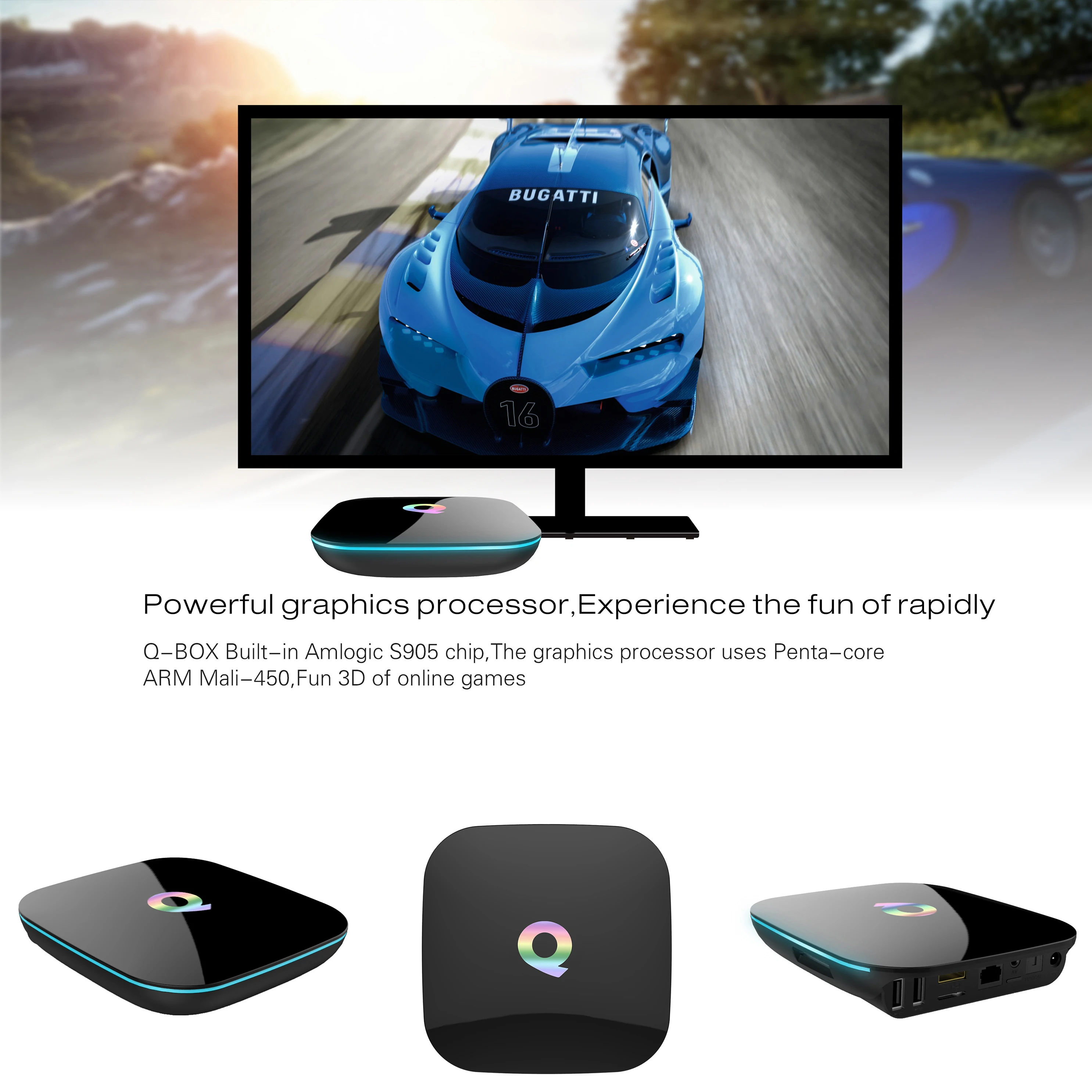 Q Box Android 6 0 блок для телевизора qbox приемник HD 2 Гб 16 rom Amlogic S905 телевизионная коробка