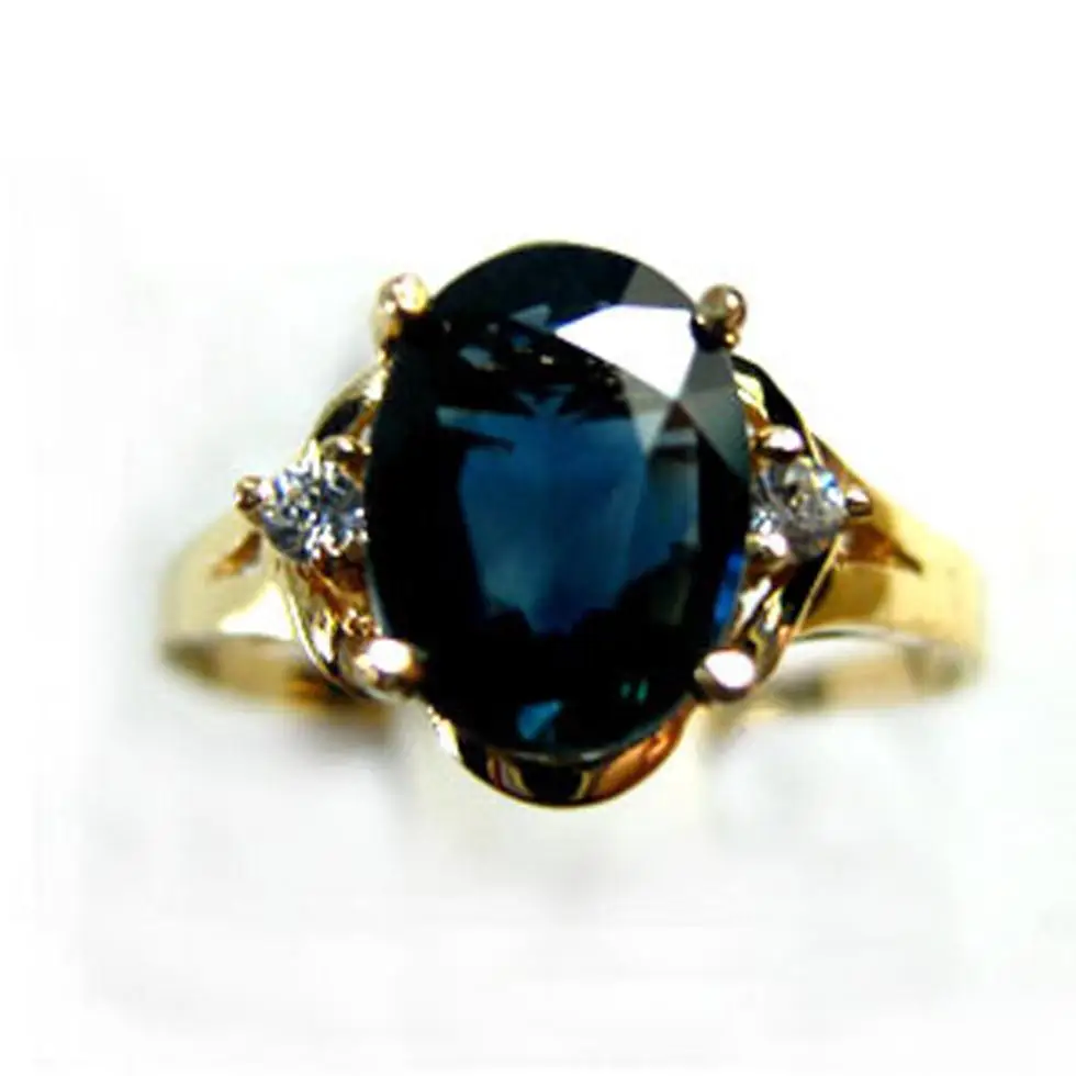 Женское кольцо с натуральным сапфиром желтое золото 18 К 1 5 карат|anel ring|gold naturalyellow