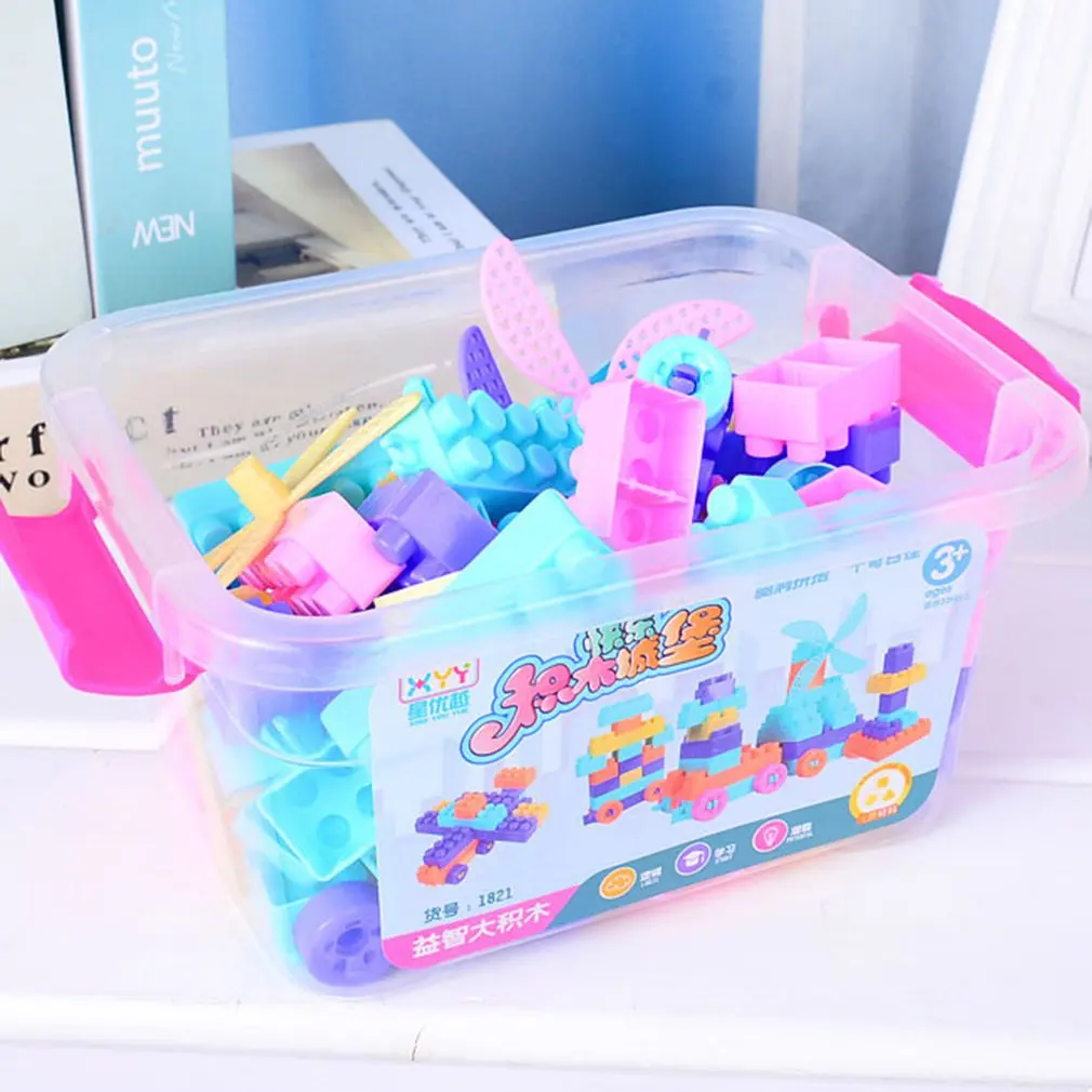 Building Blocks Set Educational Stacking Toys Connecting Kit Construction Bricks with Carrying Container (100 PCS) |