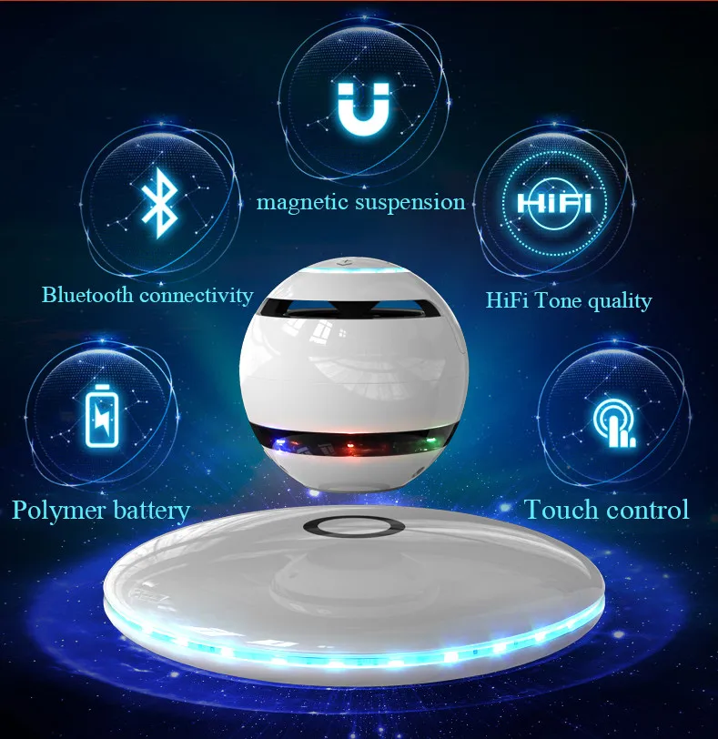 360 Вращающийся Bluetooth беспроводной динамик стерео сабвуфер звук умная Левитация