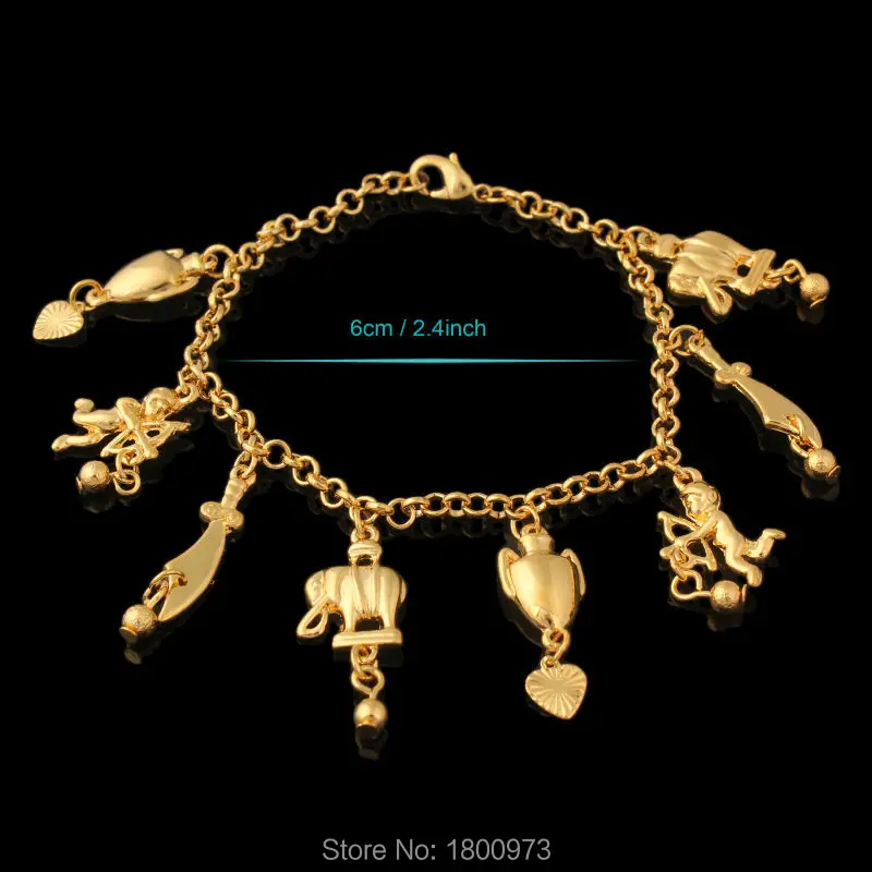 Adixyn Новый трендовый браслет золотого цвета в виде чашки со слоном модный с
