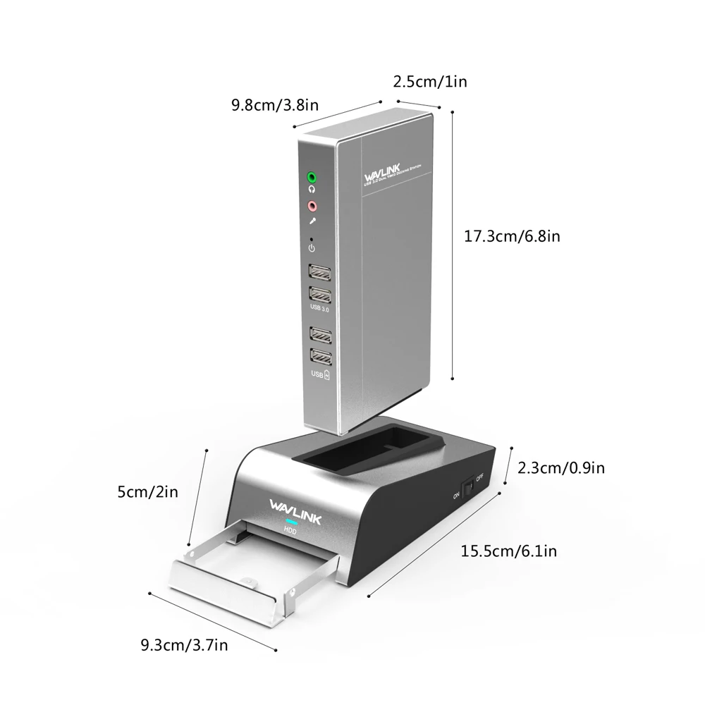 Wavlink usb 3,0 Универсальная док-станция двойной видео HDD и SSD корпус база Поддержка dvi/hdmi/vga для внешнего графика ethernet