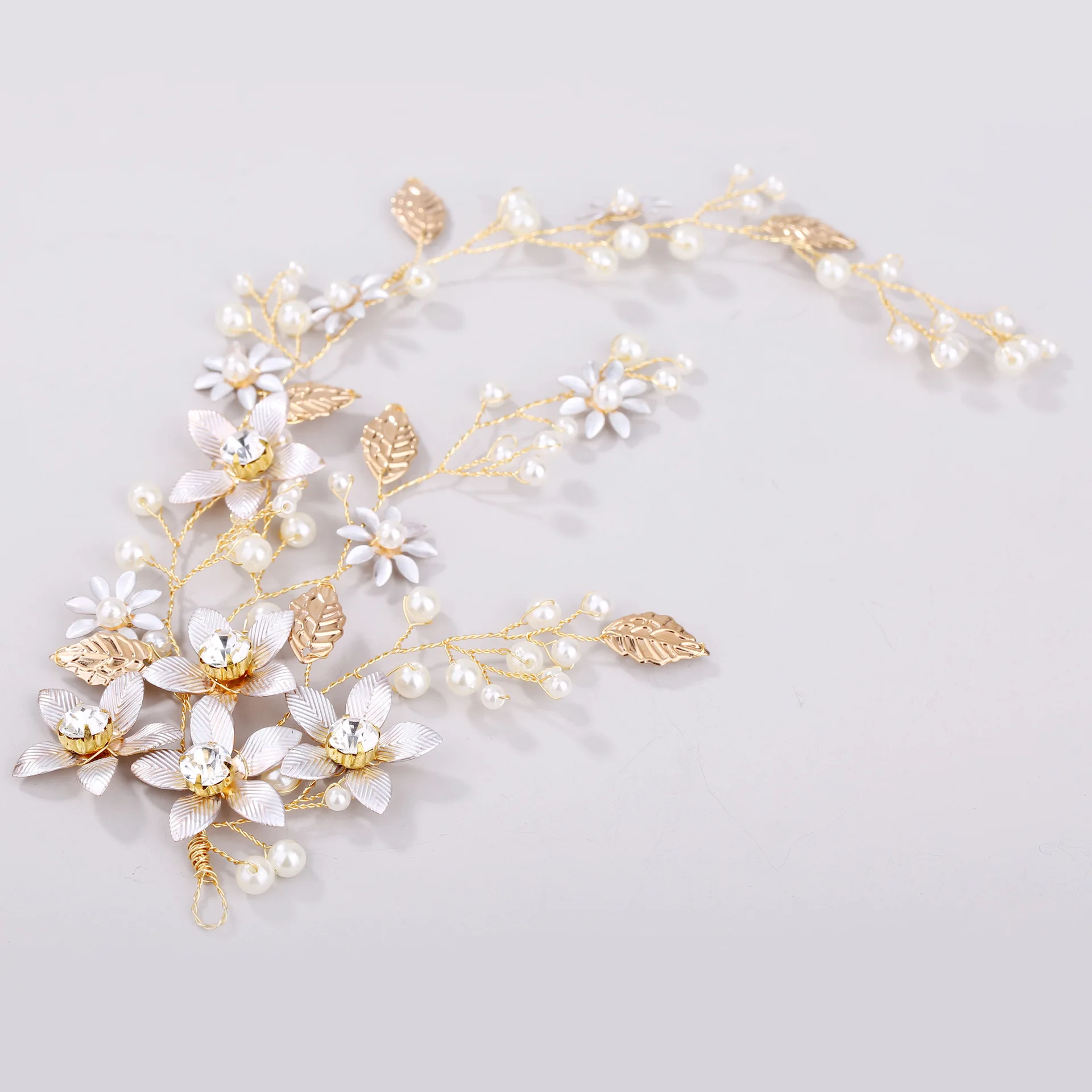 New Headwear Golden Leaf Flower Foreign Trade Headband Wedding Dress Accessories Bridal | Детская одежда и обувь