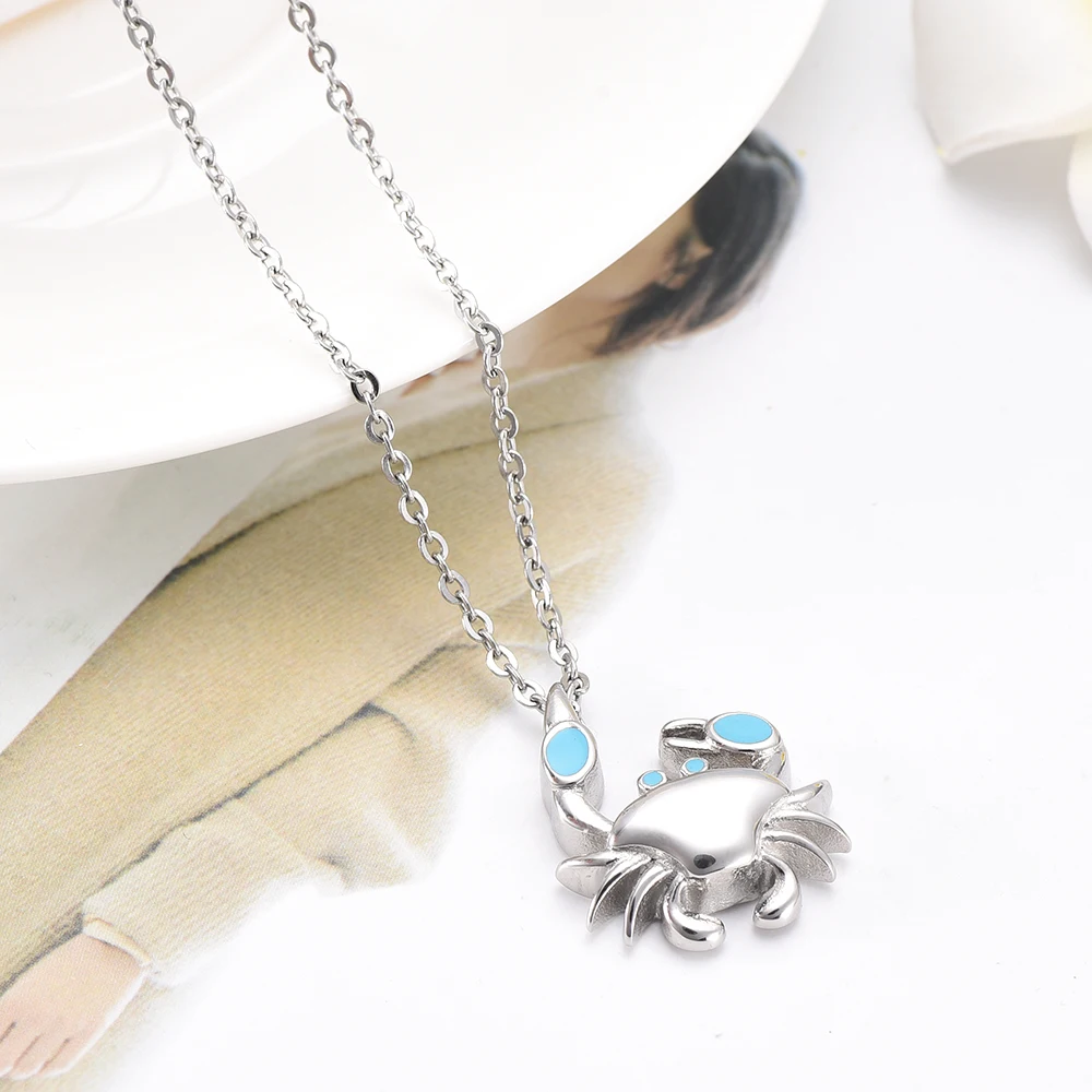 Stainless Steel Memorial Necklace for Men/Women Crab Cremation Jewelry Ashes Pendant Urns Pet/Human Keepsake Urn | Украшения и